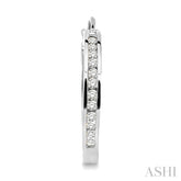 1/2 ctw Round Cut Diamond Hoop Earrings in 14K White Gold